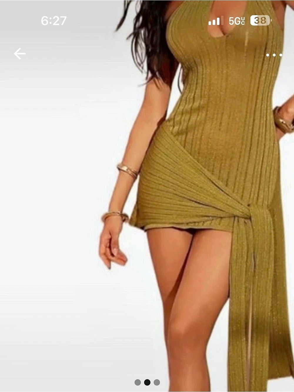 Yellow Asymmetrical Mini Dress NWT - Picture 2 of 3